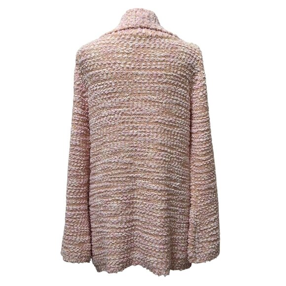 Soft Surroundings Dreamy Pink Marled Half-Zip Sweater Flare Sleeves Sz M Cozy - Picture 3 of 10